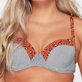 Plage de LingaDore Striped Cheetah marron/print haut de bikini préformé