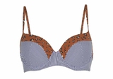 Plage de LingaDore Striped Cheetah marron/print haut de bikini préformé