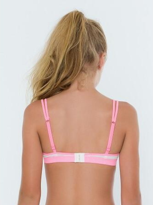 Seins et culottes bouffantes Anny blanc/rose soutien-gorge pour fille