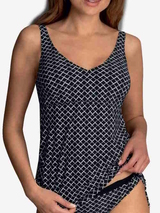 Plage de Rosa Faia Malaika noir/blanc tankini top