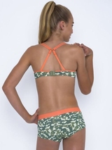 Seins et culottes bouffantes Jackie vert/print shortie