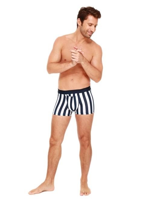 HOM Pierre bleu marine/blanc boxer
