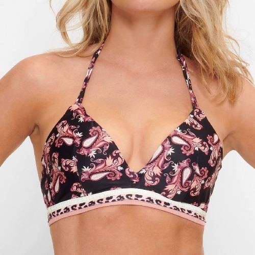 Plage de LingaDore Paisley Love noir/print haut de bikini préformé