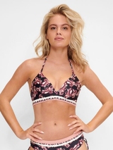 Plage de LingaDore Paisley Love noir/print haut de bikini préformé