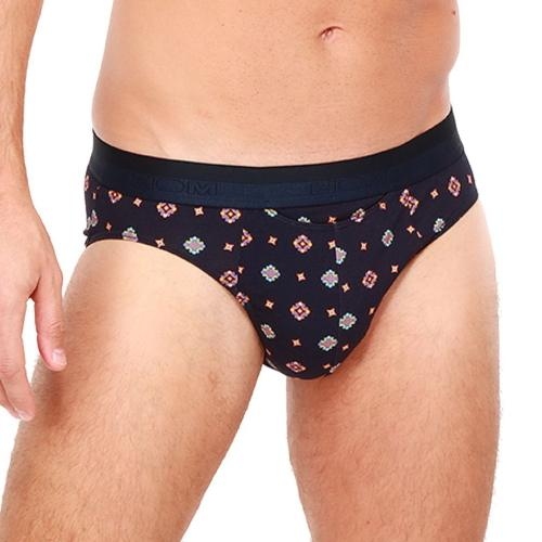 HOM Marius bleu marine/print slip pour hommes