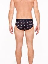 HOM Marius bleu marine/print slip pour hommes