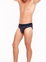 HOM Marius bleu marine/print slip pour hommes