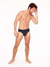 HOM Marius bleu marine/print slip pour hommes