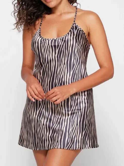 LingaDore Night Striped Zebra noir/print nuisette