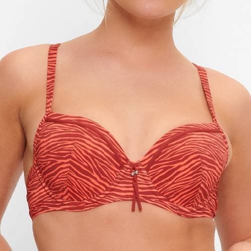 Plage de LingaDore Bright Zebra animal print haut de bikini préformé