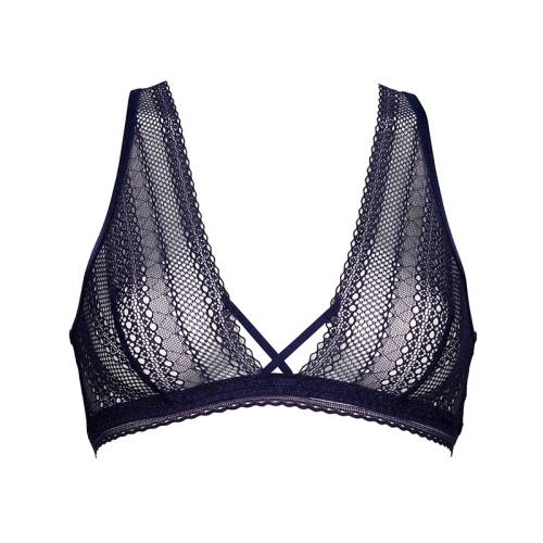 After Eden Dinte bleu marine soutien-gorge sans armatures en dentelle