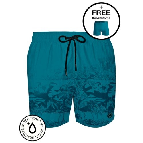 Muchachomalo Réaction de l'eau turquoise/print maillot de bain pour homme