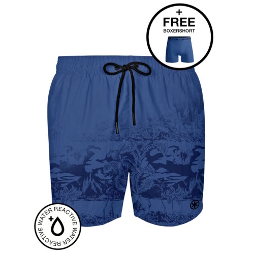Muchachomalo Réaction de l'eau bleu/print maillot de bain pour homme
