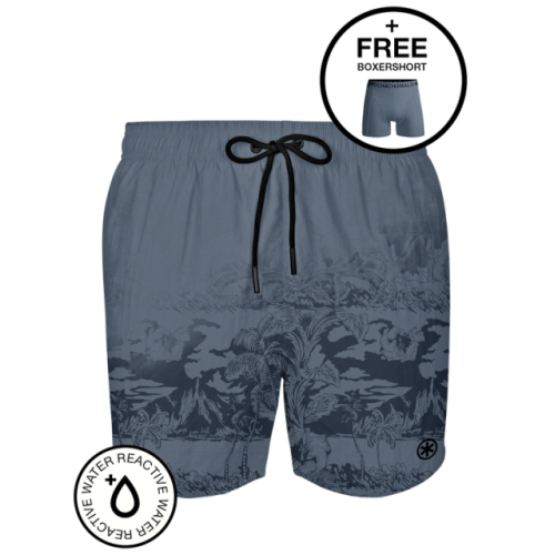 Muchachomalo Réaction de l'eau gris/print maillot de bain pour homme
