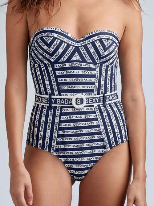 Maillots de bain Marlies Dekkers Sexy Badass bleu marine/blanc maillot de bain
