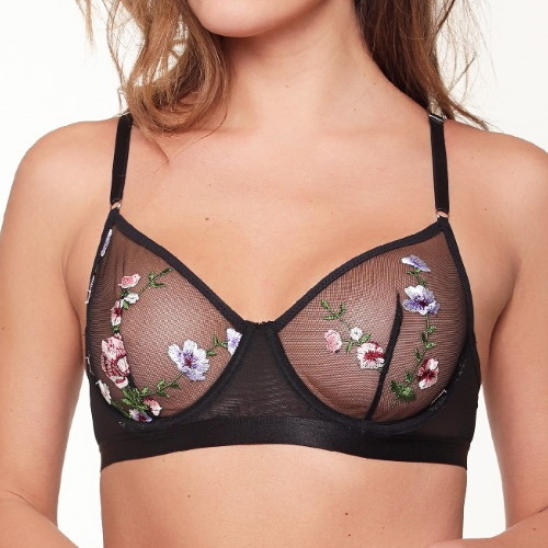 LingaDore LingaDore Love flower Mesh noir/print soutien-gorge sans forme
