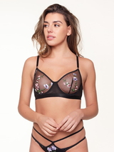 LingaDore LingaDore Love flower Mesh noir/print soutien-gorge sans forme