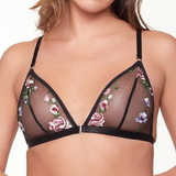 LingaDore LingaDore Love flower Mesh noir/print soutien-gorge sans armatures en dentelle