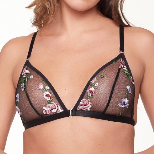 LingaDore LingaDore Love flower Mesh noir/print soutien-gorge sans armatures en dentelle
