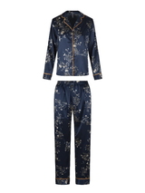 LingaDore Night SATIN bleu marine/print pyjama