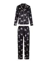 LingaDore Night SATIN noir/print pyjama