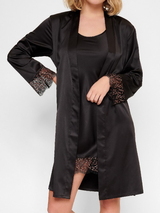 LingaDore Night In love with embroidery noir/cuivre kimono