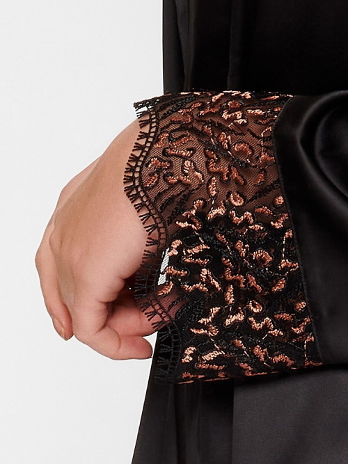 LingaDore Night In love with embroidery noir/cuivre kimono