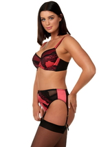 After Eden D-Cup & Up Nikita rouge/noir jarretelles garter belt