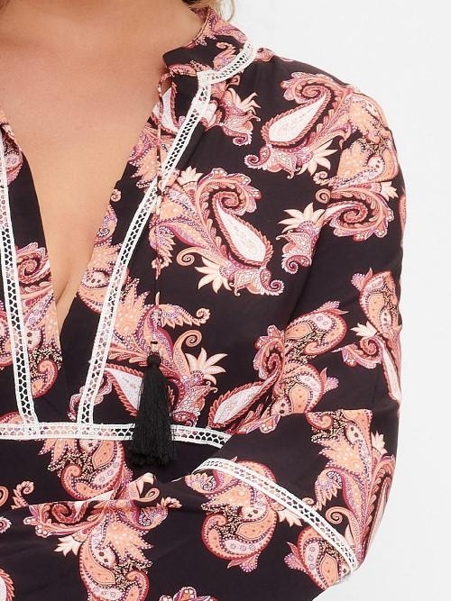 Plage de LingaDore Paisley Love noir/print tunique