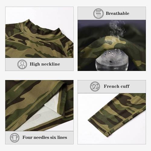 Ame d'acier Camouflage vert/print thermo t-shirt pour homme