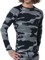 Ame d'acier Camouflage gris/print thermo t-shirt pour homme