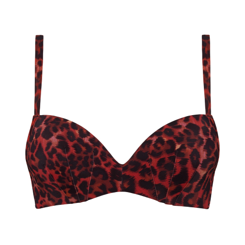 Maillots de bain Marlies Dekkers Panthera noir/rouge bikinitop push up