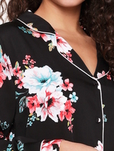 LingaDore Night Blossom noir/print pyjama