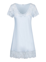 LingaDore Night Daily Satin illusion blue chemise de nuit
