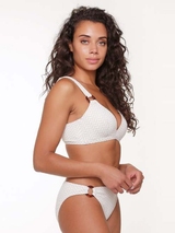 Plage de LingaDore Fishbone ivoire/print haut de bikini préformé