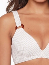 Plage de LingaDore Fishbone ivoire/print haut de bikini préformé