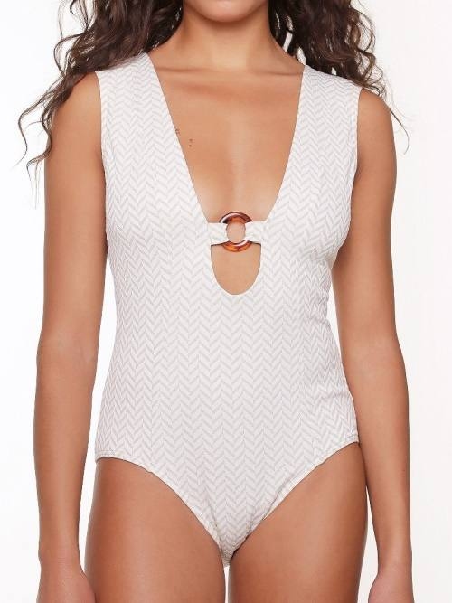 Plage de LingaDore Fishbone ivoire/print maillot de bain