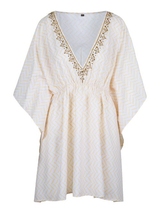 Plage de LingaDore Fishbone ivoire/print kaftan