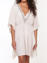 Plage de LingaDore Fishbone ivoire/print kaftan