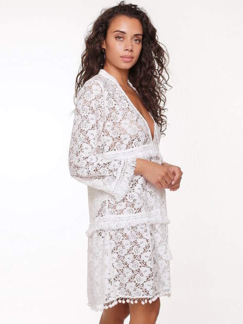 Plage de LingaDore Boho blanc tunique