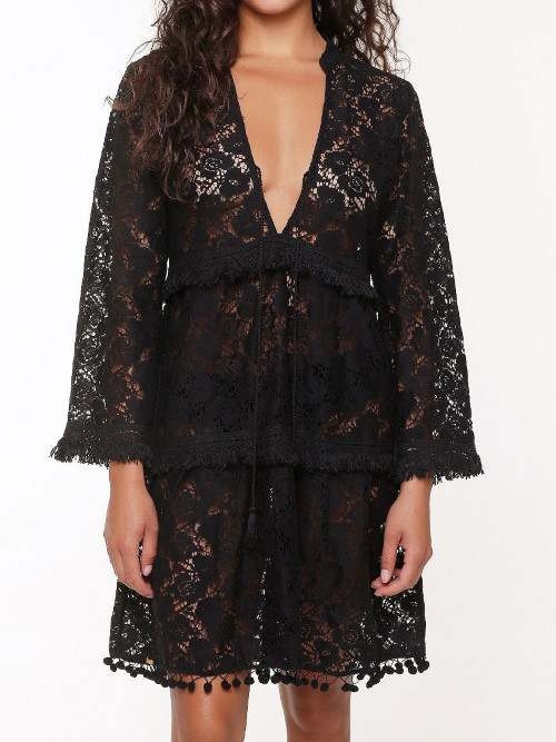 Plage de LingaDore Boho noir tunique