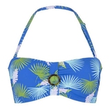 Plage de LingaDore Palm Leaf bleu/print haut de bikini préformé