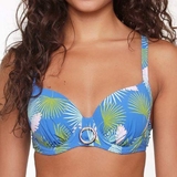 Plage de LingaDore Palm Leaf bleu/print haut de bikini préformé