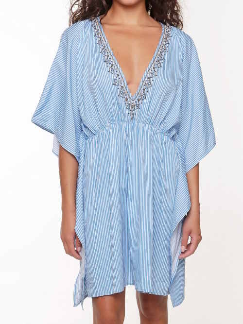 Plage de LingaDore Blue Stripes bleu/blanc tunique