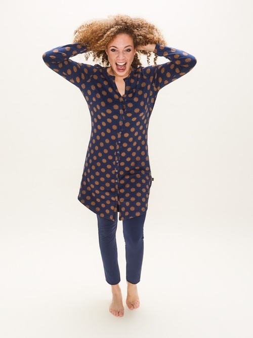 Charlie Choe Wandering Nights bleu marine/print chemise de nuit