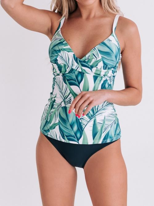 Bomain Lyon vert/print tankini set