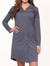 LingaDore Night India Velvet bleu chemise de nuit