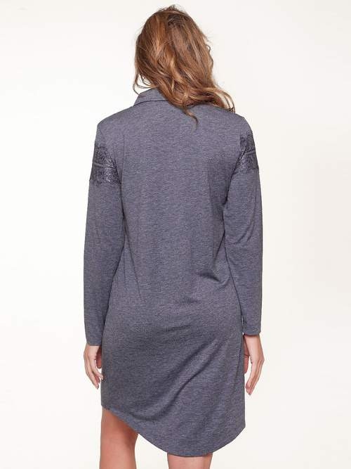 LingaDore Night India Velvet bleu chemise de nuit