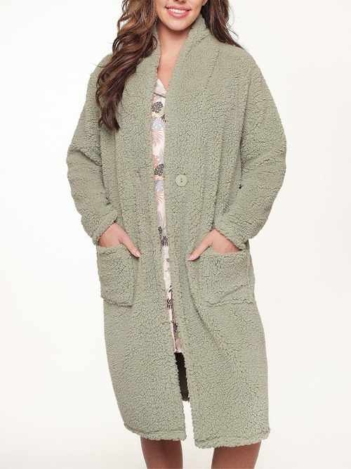 LingaDore Night Fluffy vert peignoir