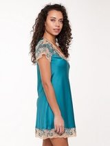LingaDore Night Turquoise & Sand turquoise/print chemise de nuit